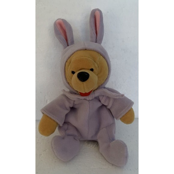 Disney Winnie the Pooh  Easter Bunny Costume Cottontail Ears Plush Beanie  8" - Picture 1 of 8